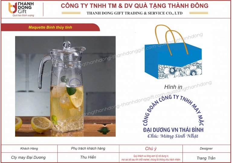 bình thủy tinh luminarc - công ty may đại dương