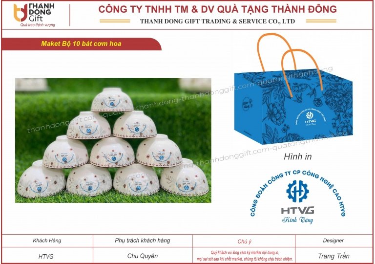 Bộ 10 bát cơm hoa dừa - HTVG