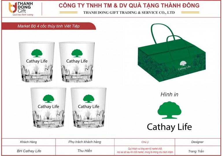 Bộ 4 cốc thủy tinh Việt Tiệp - Cathay life