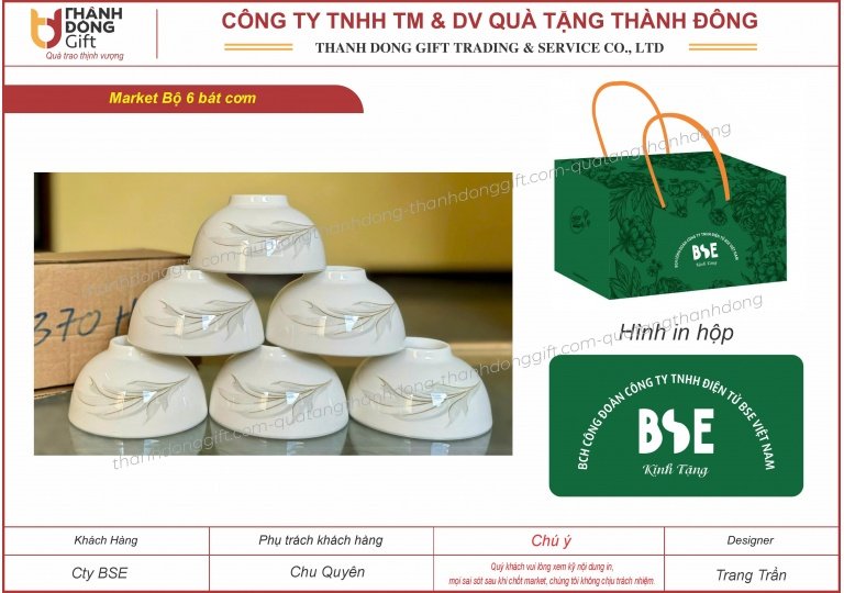 bộ 6 bát cơm hoa - công ty bse