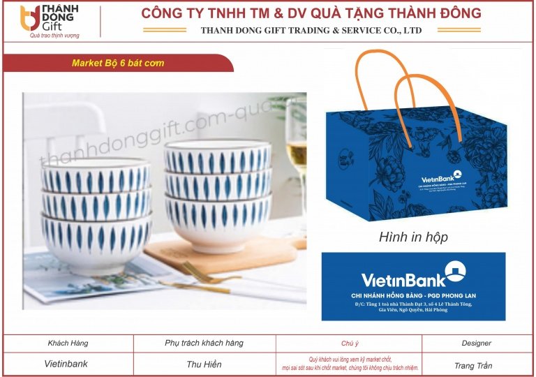 bộ 6 bát cơm sọc xanh - vietinbank pgd phong lan