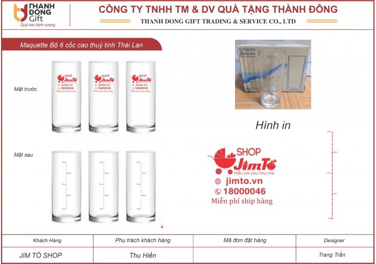 Bộ 6 cốc cao UG312 - Jim Tồ Shop