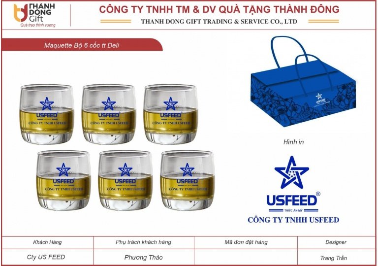 bộ 6 cốc thủy tinh deli - us feed