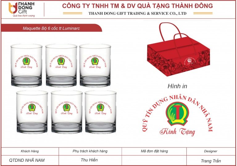 Bộ 6 cốc thủy tinh Luminarc - QTD Nhã Nam