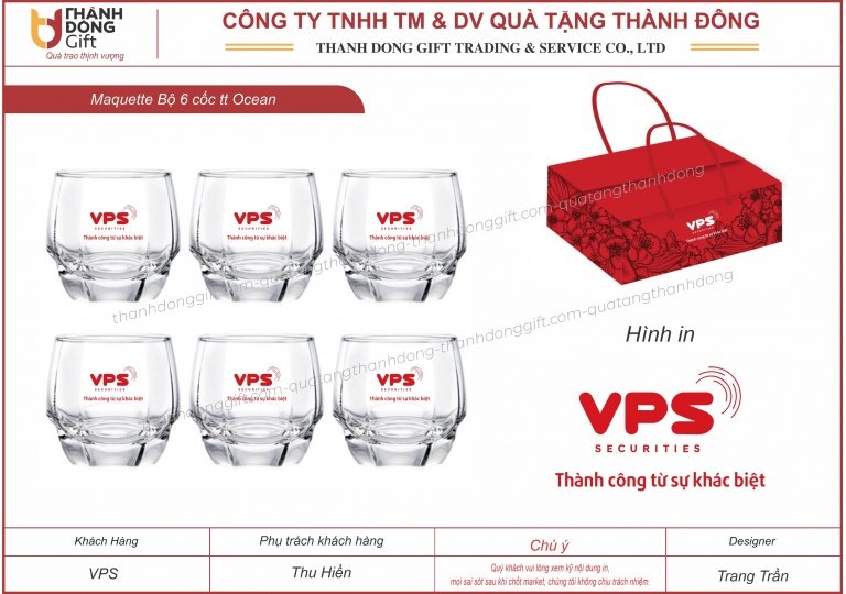 bộ 6 cốc thủy tinh ocean - vps