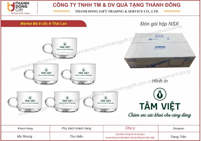Bộ 6 cốc UG324 - Tâm Việt