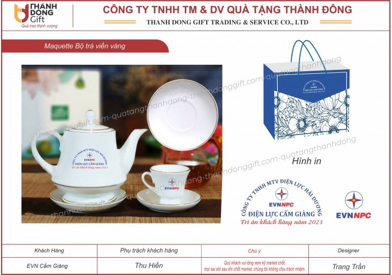 bộ ấm chén bát tràng viền vàng - evn cẩm giàng