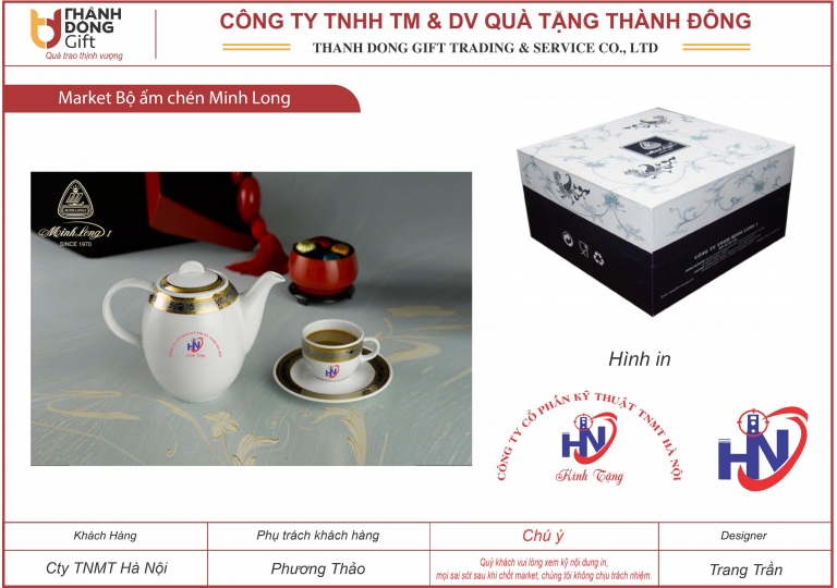 bộ ấm chén minh long - công ty tnmt hà nội
