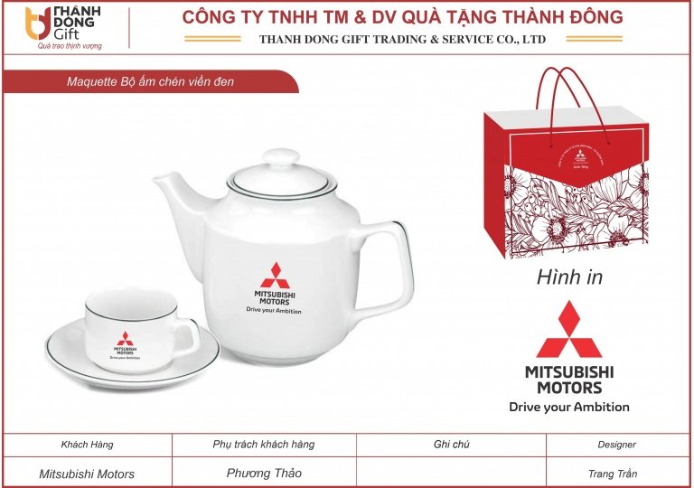bộ ấm chén minh long chỉ xanh lá - mitsubishi quảng ninh