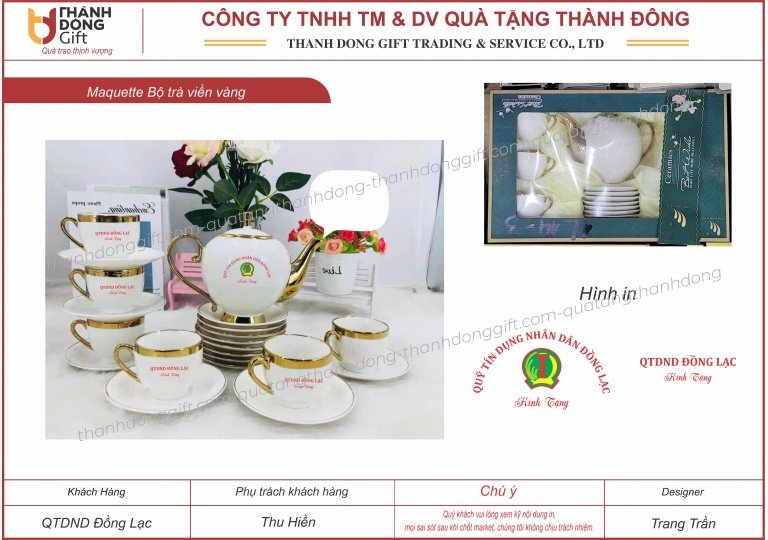 bộ ấm chén viền vàng - qtd đồng lạc