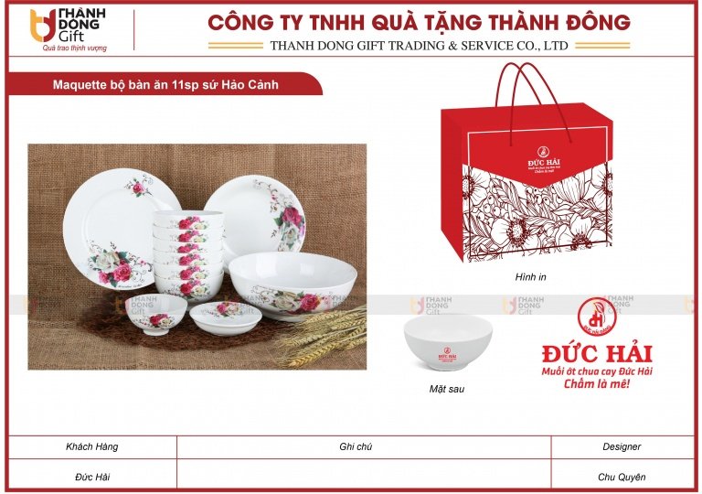 Bộ Bàn Ăn 11 Món Sứ Hảo Cảnh - Đức Hải