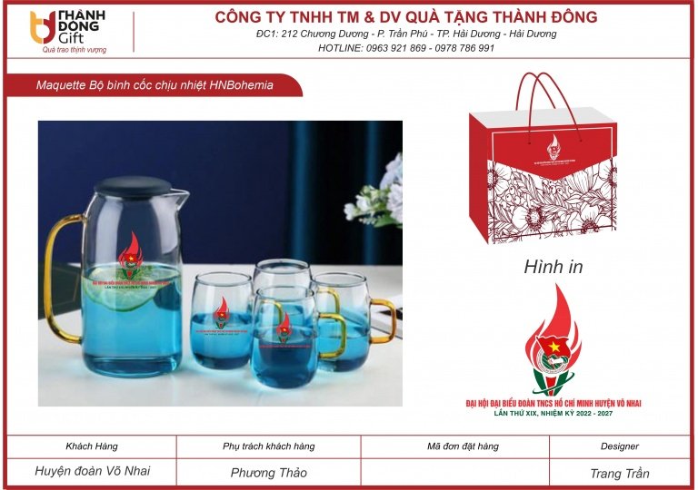 Bộ bình cốc thủy tinh chịu nhiệt - huyện đoàn võ nhai
