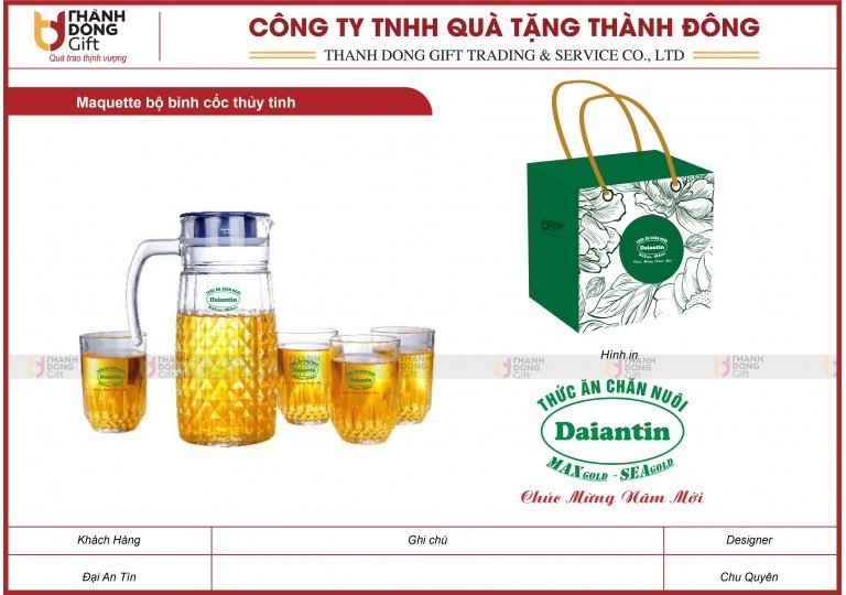 Bộ Bình Cốc Thủy Tinh - Đại An Tín