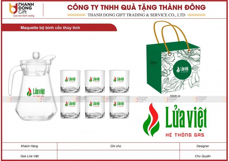 Bộ Bình Cốc Thủy Tinh - Gas Lửa Việt