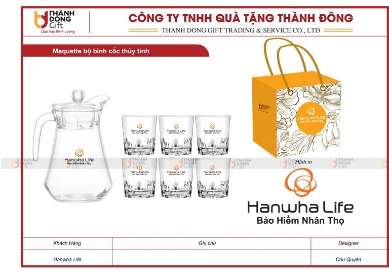 Bộ Bình Cốc Thủy Tinh - Hanwha Liffe