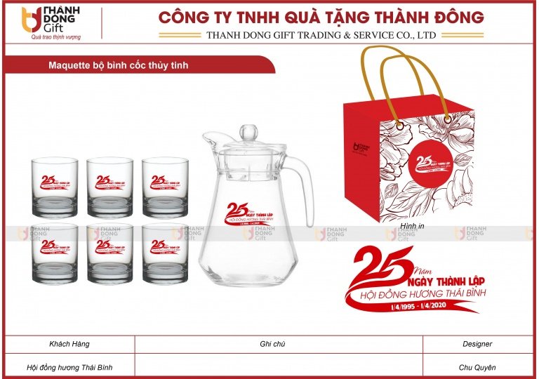 Bộ Bình Cốc Thủy Tinh - Hội Đồng Hương Thái Bình