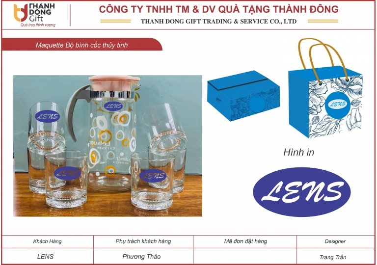 Bộ bình cốc thủy tinh - Lens