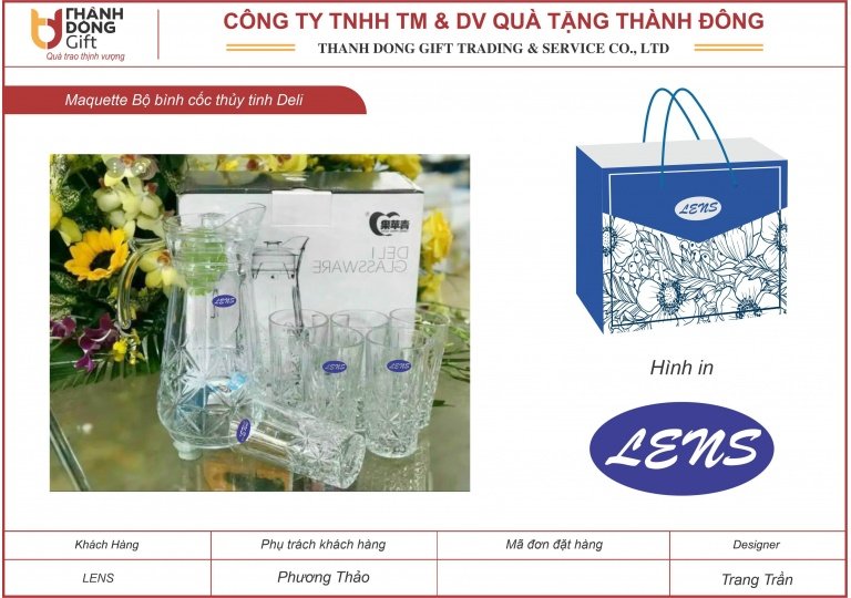Bộ bình cốc thủy tinh - lens 