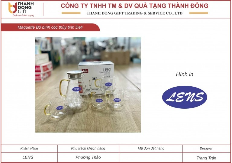 Bộ bình cốc thủy tinh - lens 