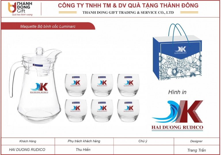 Bộ bình cốc thủy tinh luminarc - công ty đê kè