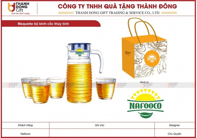 Bộ Bình Cốc Thủy Tinh - Nafooco