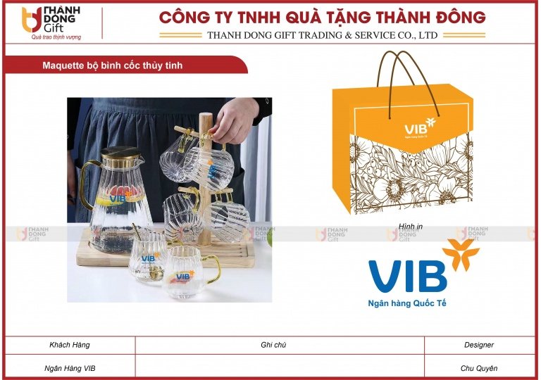 Bộ Bình Cốc Thủy Tinh - VIB