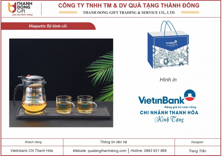 Bộ Bình Cốc Thủy Tinh - Vietinbank CN Thanh Hóa