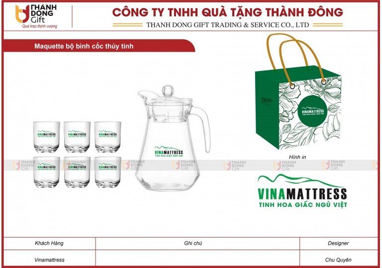 Bộ Bình Cốc Thủy Tinh - Vinamattress