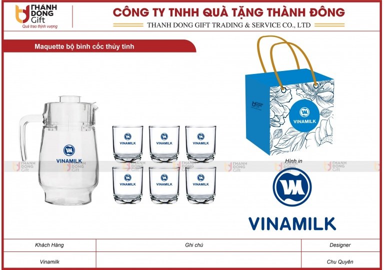 Bộ Bình Cốc Thủy Tinh - Vinamilk