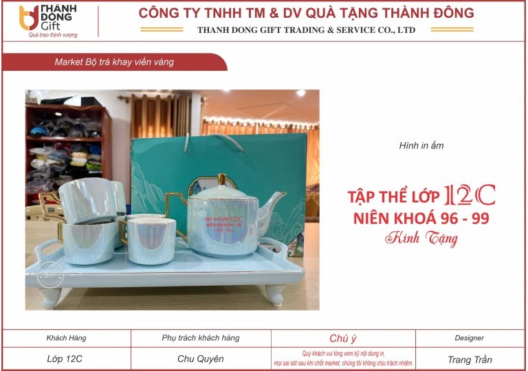 bộ trà khay men xanh ngọc - lớp 12c