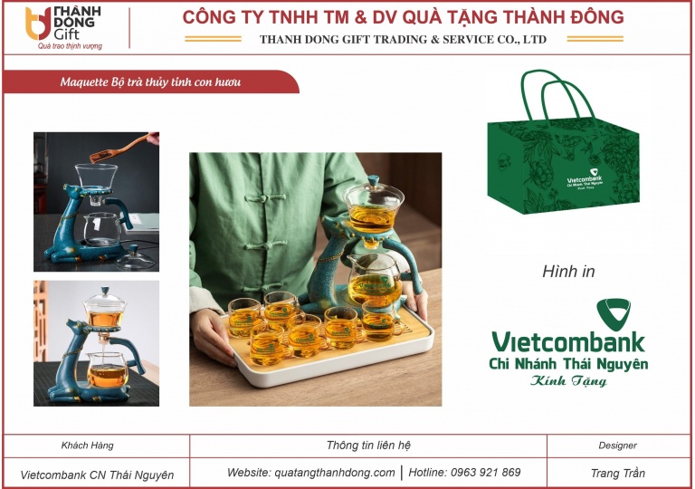 Bộ Trà Thủy Tinh Nghệ Thuật - Vietcombank CN Thái Nguyên