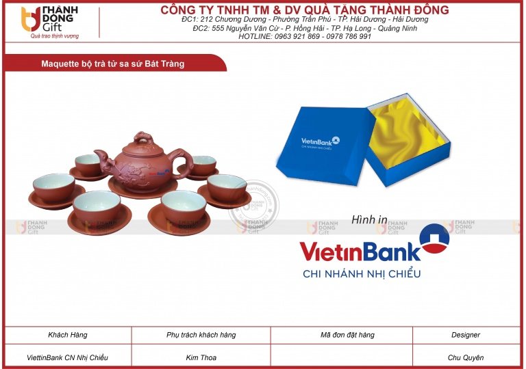 Bộ trà tử sa sứ Bát Tràng - VIETINBANK chi nhánh NHỊ CHIỂU