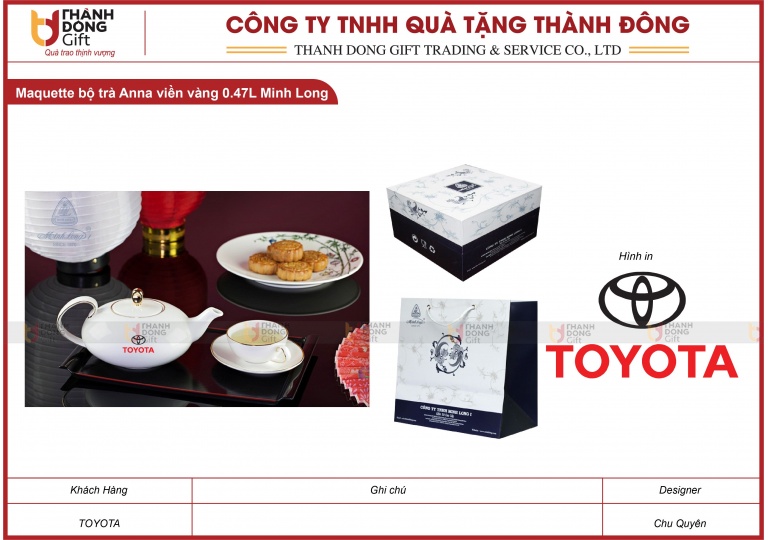 Bộ Trà Viền Vàng 0.47L Minh Long - Toyota