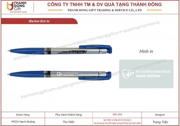 Bút bi quảng cáo - Phòng khám Hạnh Đường