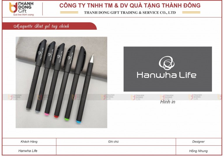 Bút Gel Tuỳ Chỉnh - Hanwha Life