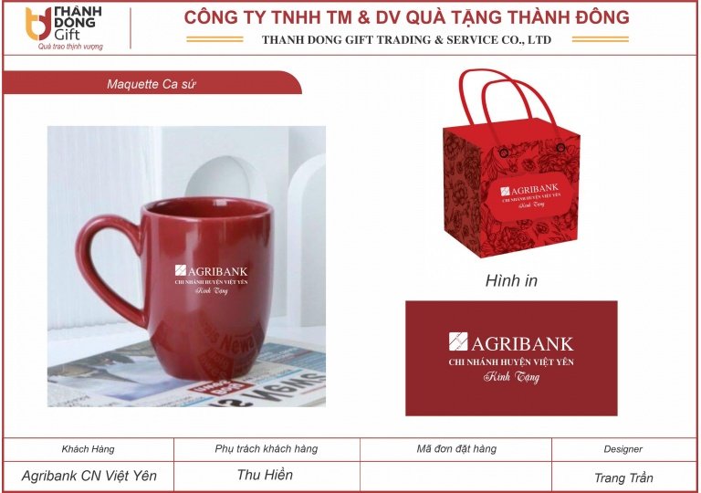 ca sứ Bát Tràng màu đỏ - agribank chi nhánh huyện việt yên