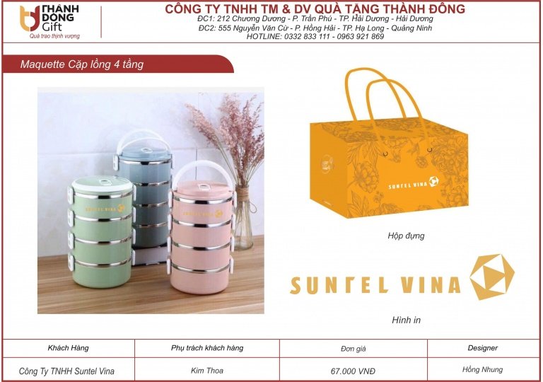Cặp lồng nhựa 4 tầng - Suntel Vina