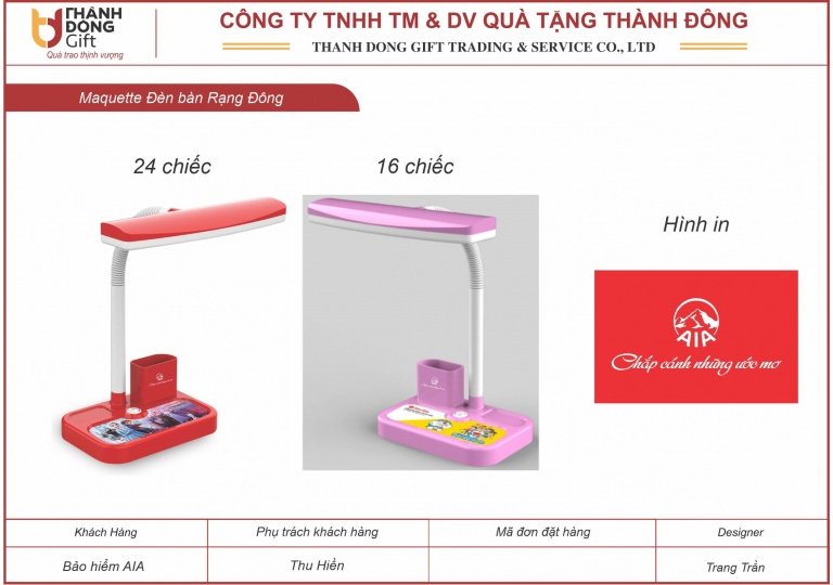 Đèn bàn học sinh quà tặng 1/6 - AIA