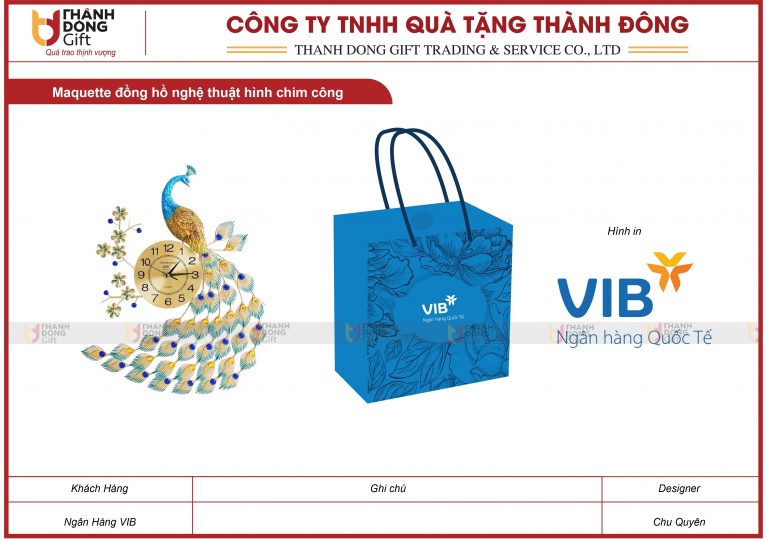 Đồng Hồ Nghệ Thuật Hình Chim Công - Ngân Hàng VIB