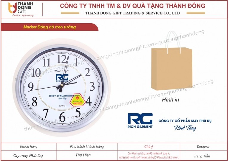 Đồng hồ treo tường - Công ty may Phú Dụ