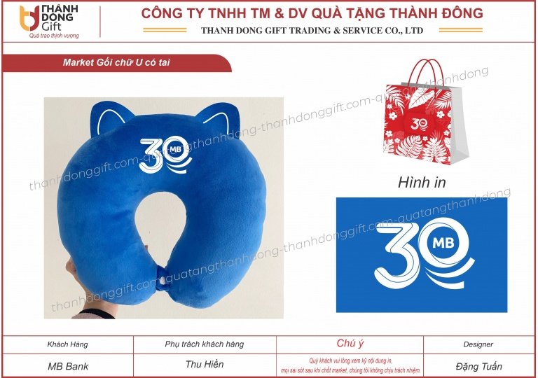 Gối chữ U quà tặng trẻ em 1/6 - MB Bank 