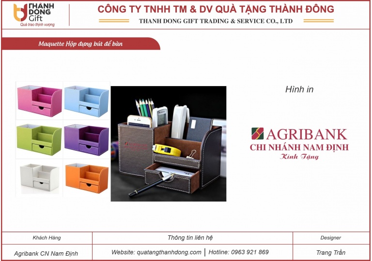 Hộp Đựng Bút Để Bàn - Agribank CN Nam Định