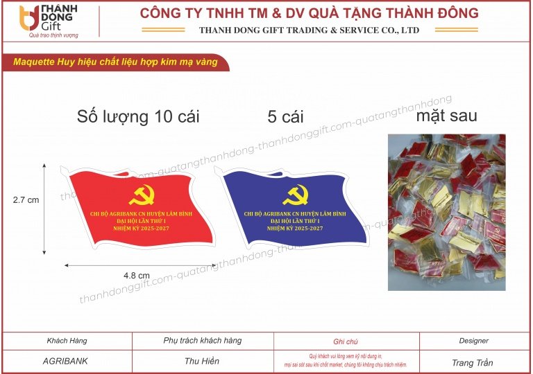 Huy hiệu đại hội dành cho đại biểu đến dự Đại hội Đảng các cấp