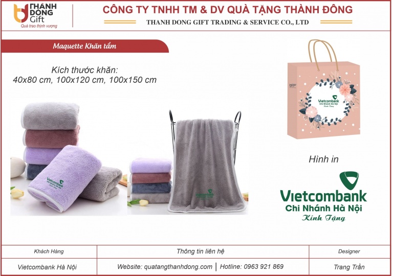 Khăn Tắm Cotton - Vietcombank Hà Nội