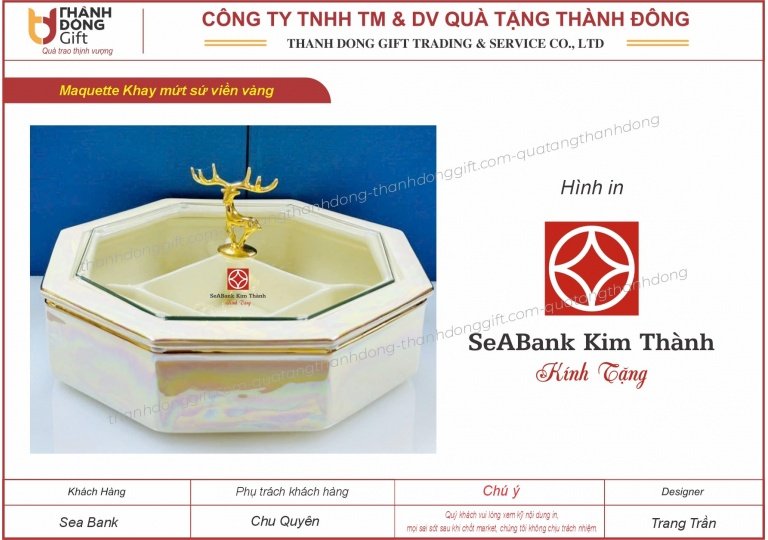 khay mứt sứ viền vàng - sea bank kim thành
