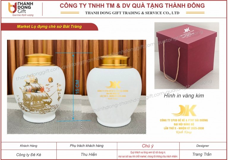 Lọ chè sứ Bát Tràng - công ty đê kè