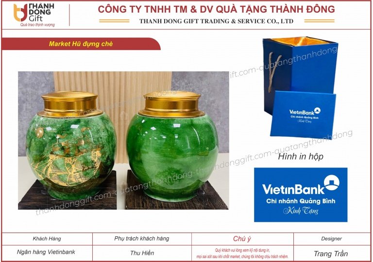 Lọ chè sứ Bát Tràng - vietinbank chi nhánh quảng bình
