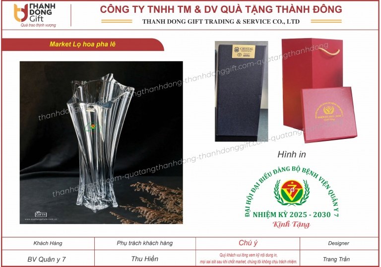 lọ hoa pha lê - bệnh viện quân y 7