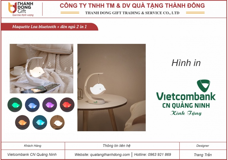 Loa Bluetooth Kèm Đèn Ngủ - Vietcombank CN Quảng Ninh