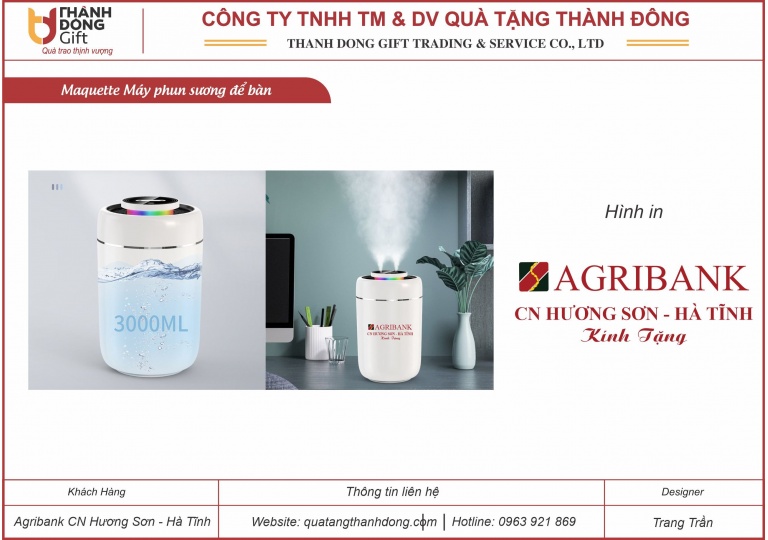 Máy Phun Sương Để Bàn - Agribank CN Hương Sơn Hà Tĩnh